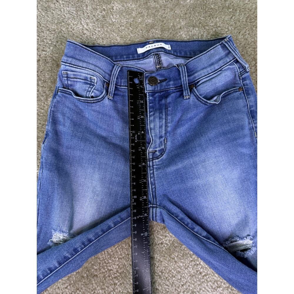 PACSUN Womens Size 24 Jeans Mid Rise Ankle Jegging Size 24 Raw Hem Stretch D878 - Picture 9 of 13
